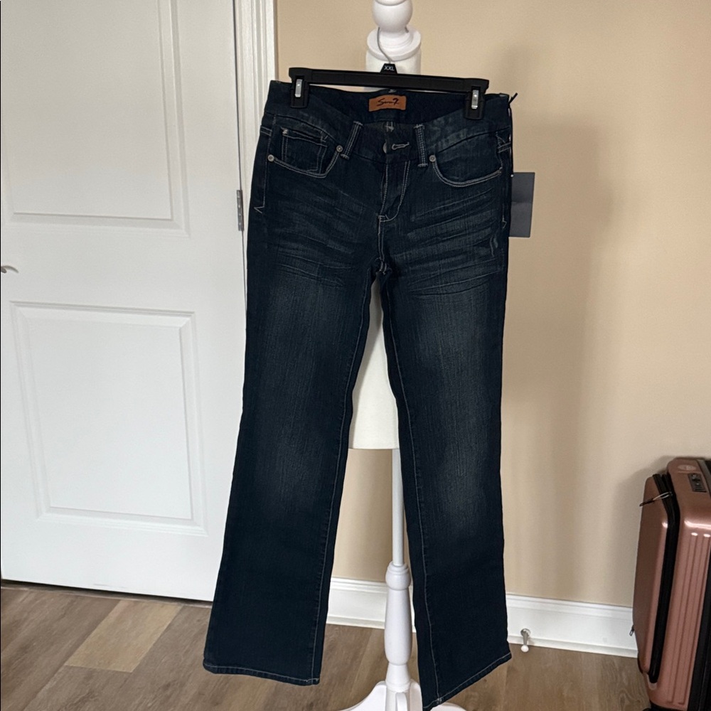 Seven7 Women's Deep Indigo Boot Cut Jeans